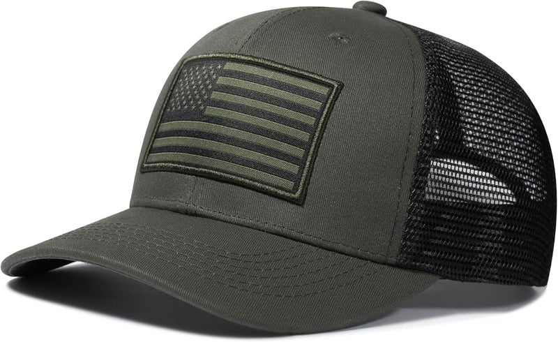 AURR American Flag Trucker Hat, Patriotic Baseball Cap for Men & Women, Breathable Mesh Adjustable Snapback, USA Flag Patch - Image 1